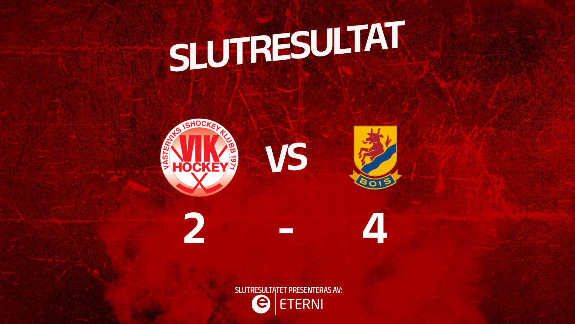 Slutresultat- VIK - Mariestad 2-4