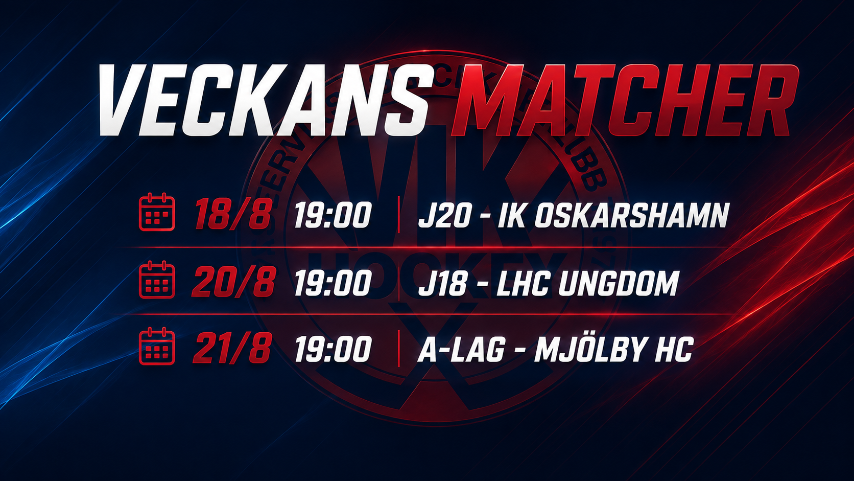 Du visar för närvarande Träningsmatcher Vecka 34!