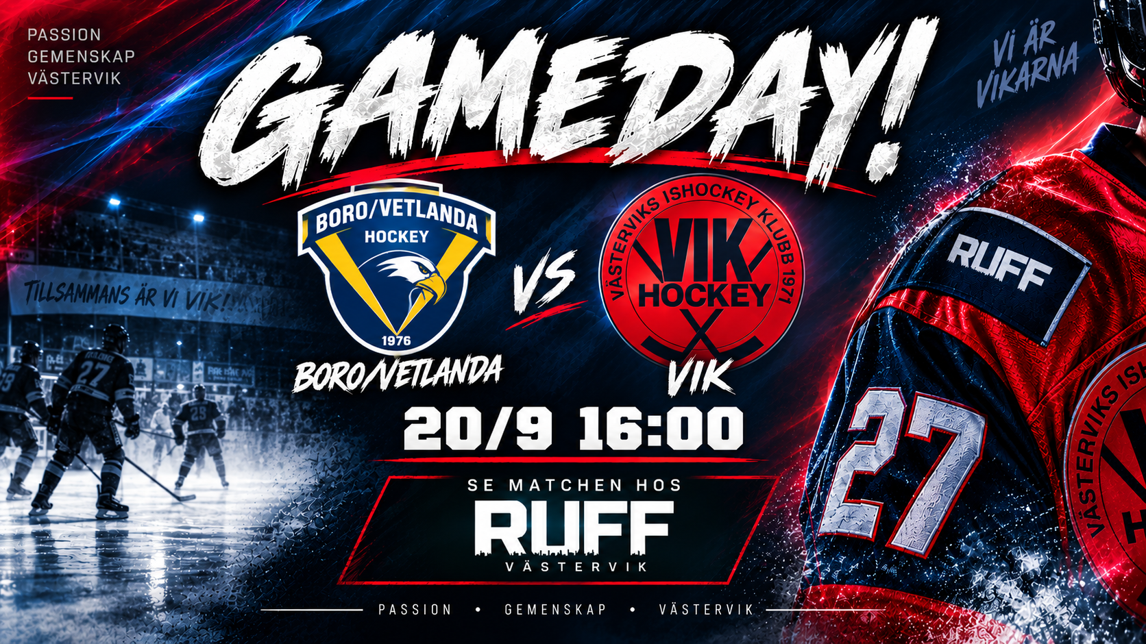 Du visar för närvarande Träningsmatch borta mot Boro/Vetlanda idag!