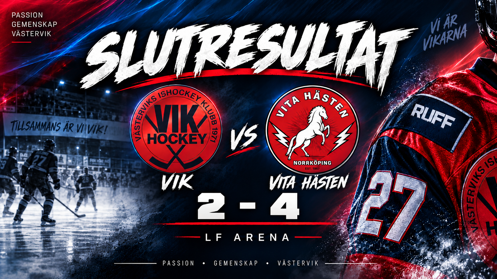 Du visar för närvarande Förlust hemma mot Vita Hästen