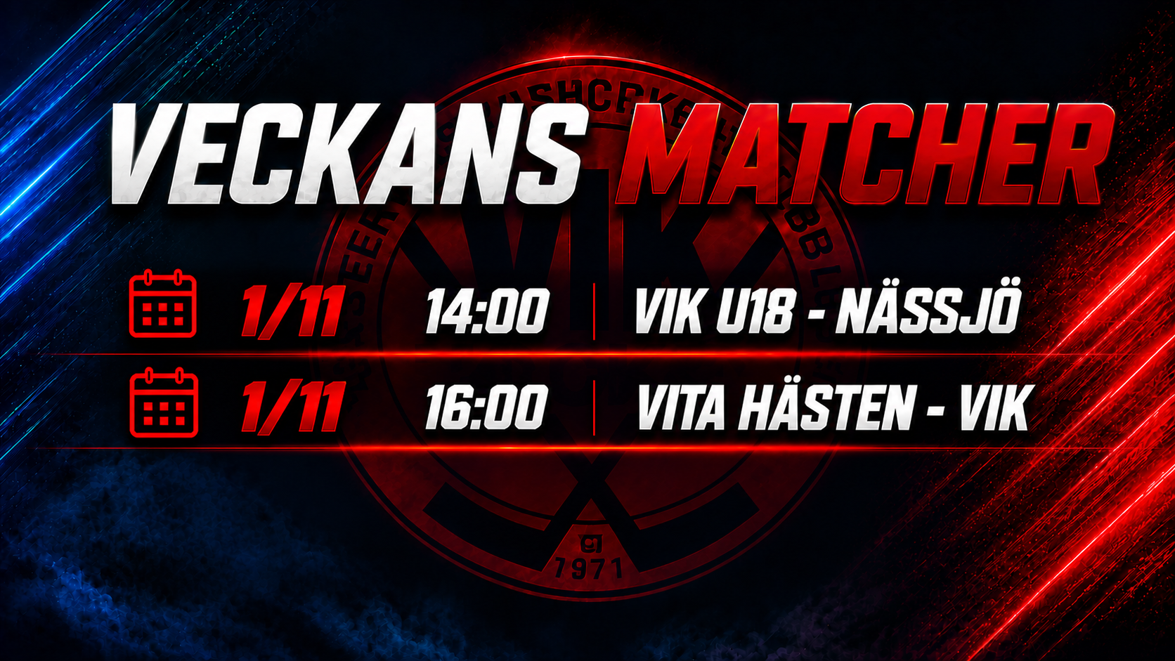 Du visar för närvarande Matcher Vecka 44